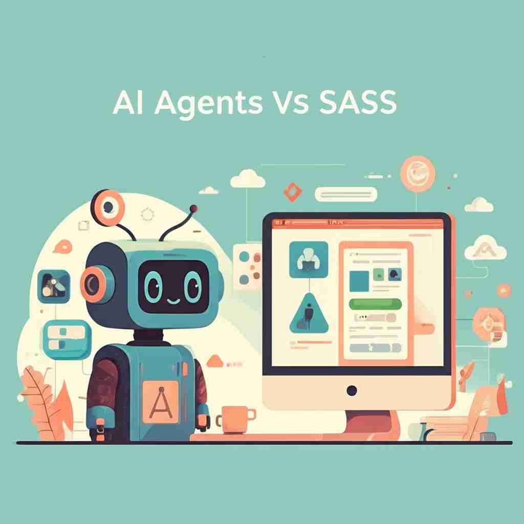 An image illustrating AI Agents: The End of SaaS as We Know it, or Just the Beginning of Something Bigger?
